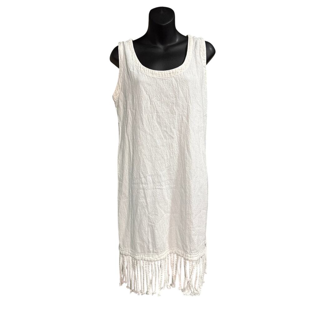 Vintage White Cotton Fringe Cover Up